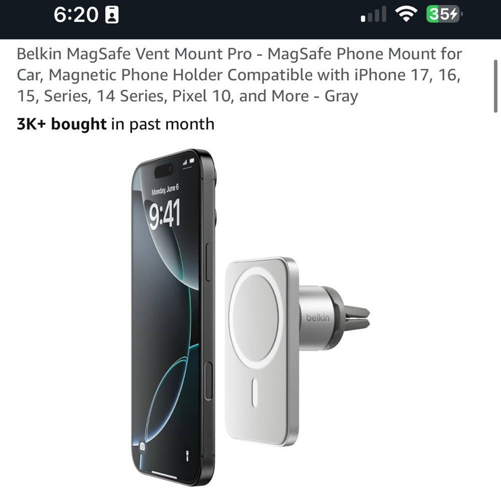 Belkin MagSafe Vent Mount Pro - Silver